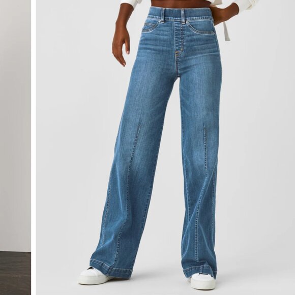 SPANXshape™ EveryWear Seamed-Front Wide Leg Jeans BRAND NEW NEVER WORN - Picture 2 of 2